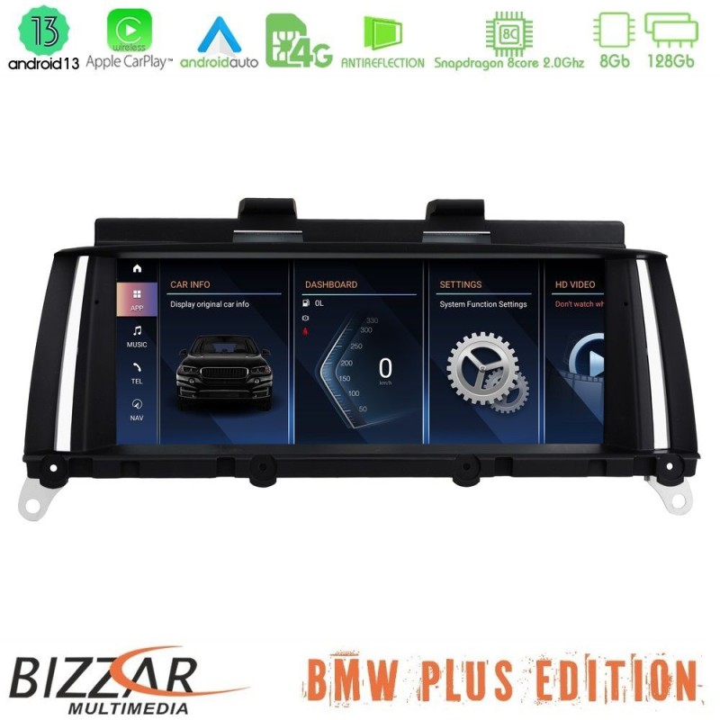Bizzar Plus Edition BMW X3 F25 CIC Android13 8Core (8+128GB) Navigation Multimedia 8.8" Black Panel