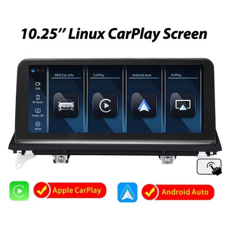 Bizzar BMW X5 & X6 2007-2010 Linux Apple CarPlay | Android Auto screen 10.25" HD Anti-reflection