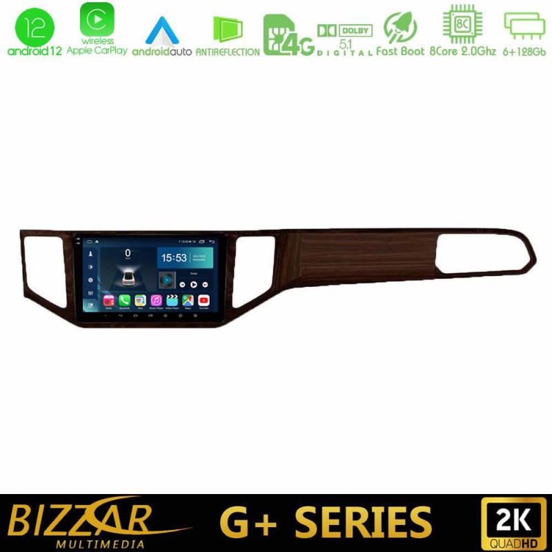 Bizzar G+ Series VW Sportsvan 2014-2020 8Core Android14 6+128GB Navigation Multimedia Tablet 9" (Ξύλινη απόχρωση)