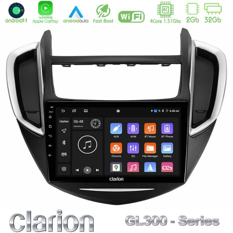 Clarion GL300 Series 4Core Android11 2+32GB Chevrolet Trax 2013-2020 Navigation Multimedia Tablet 9" Με Carplay & Android Auto Clarion GL300 Series 4Core Android11 2+32GB Chevrolet Trax 2013-2020 Navigation Multimedia Tablet 9" Με Carplay & Android Auto