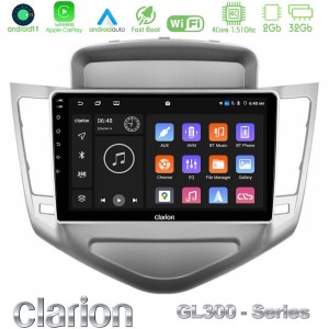 Clarion GL300 Series 4Core Android11 2+32GB Chevrolet Cruze 2009-2012 Navigation Multimedia Tablet 9" Με Carplay & Android Auto