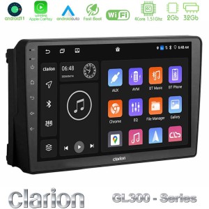 Clarion GL300 Series 4Core Android11 2+32GB Ford 2007-> Navigation Multimedia Tablet 9" Με Carplay & Android Auto