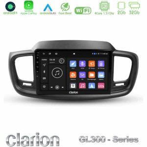 Clarion GL300 Series 4Core Android11 2+32GB Kia Sorento 2018-2021 Navigation Multimedia Tablet 9" Με Carplay & Android Auto