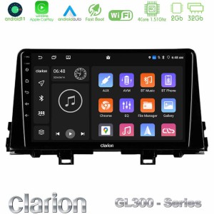 Clarion GL300 Series 4Core Android11 2+32GB Kia Picanto 2017-2021 Navigation Multimedia Tablet 9" Με Carplay & Android Auto