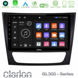 Clarion GL300 Series 4Core Android11 2+32GB Mercedes E Class / CLS Class Navigation Multimedia Tablet 9" Με Carplay & Android Auto