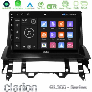 Clarion GL300 Series 4Core Android11 2+32GB Mazda6 2002-2006 Navigation Multimedia Tablet 9" Με Carplay & Android Auto