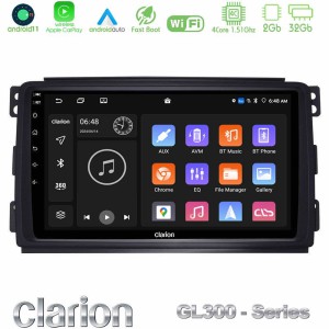 Clarion GL300 Series 4Core Android11 2+32GB Smart 451 Navigation Multimedia Tablet 9" Με Carplay & Android Auto