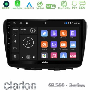 Clarion GL300 Series 4Core Android11 2+32GB Suzuki Baleno 2016-2021 Navigation Multimedia Tablet 9" Με Carplay & Android Auto