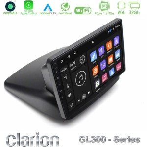 Clarion GL300 Series 4Core Android11 2+32GB Fiat Doblo 2002-2009 Navigation Multimedia Tablet 10" Με Carplay & Android Auto