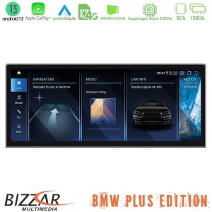 Bizzar Plus Edition BMW i3 2013-2017 Android13 (8+128GB) Navigation Multimedia 12.3" Slim HD Black Panel