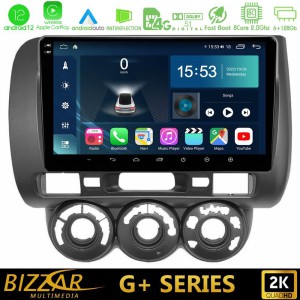 Bizzar G+ Series Honda Jazz 2002-2008 (Manual A/C) 8core Android14 6+128GB Navigation Multimedia Tablet 9" Bizzar G+ Series Honda Jazz 2002-2008 (Manual A/C) 8core Android14 6+128GB Navigation Multimedia Tablet 9"