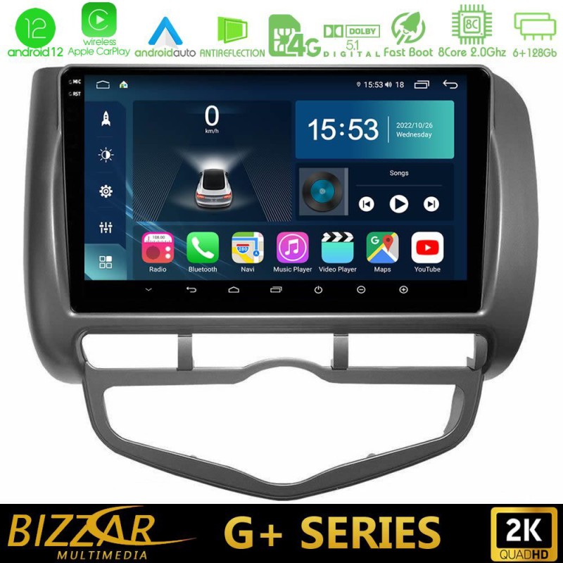 Bizzar G+ Series Honda Jazz 2002-2008 (Auto A/C) 8core Android14 6+128GB Navigation Multimedia Tablet 9" Bizzar G+ Series Honda Jazz 2002-2008 (Auto A/C) 8core Android14 6+128GB Navigation Multimedia Tablet 9"