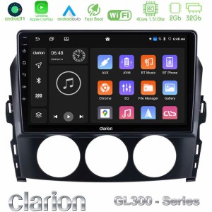Clarion GL300 Series 4Core Android11 2+32GB Mazda MX-5 2006-2008 Navigation Multimedia Tablet 9" Με Carplay & Android Auto