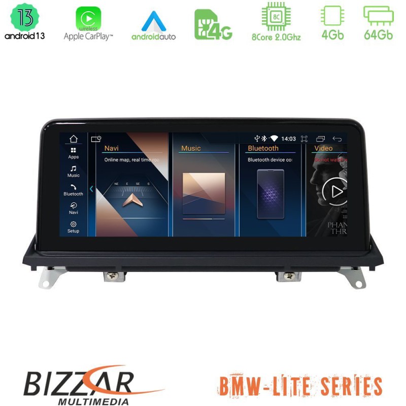 Bizzar Lite Series BMW X5 & X6 2010-2013 (CIC) Android13 8Core (4+64GB) Navigation Multimedia 10.25" HD
