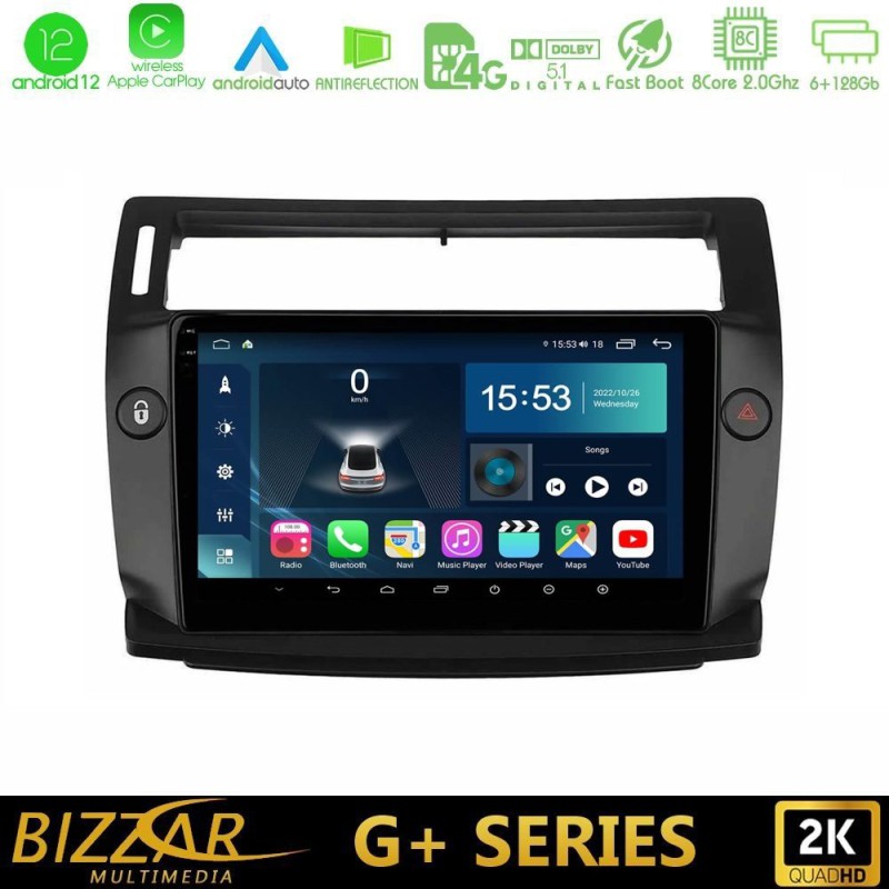 Bizzar G+ Series Citroen C4 2004-2010 8core Android14 6+128GB Navigation Multimedia Tablet 9" Bizzar G+ Series Citroen C4 2004-2010 8core Android14 6+128GB Navigation Multimedia Tablet 9"