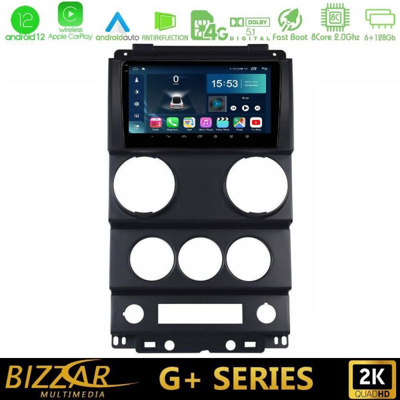 Bizzar G+ Series Jeep Wrangler 2008-2010 8core Android14 6+128GB Navigation Multimedia Tablet 9"