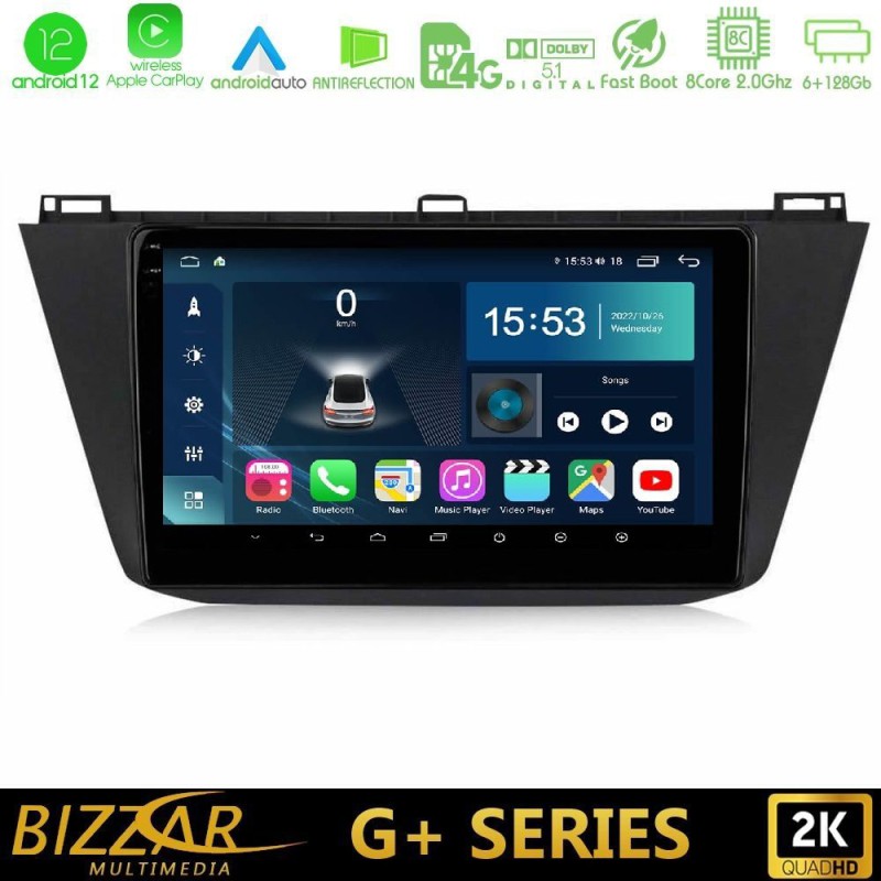 Bizzar G+ Series Vw Tiguan 2016-2022 8core Android14 6+128GB Navigation Multimedia Tablet 9"