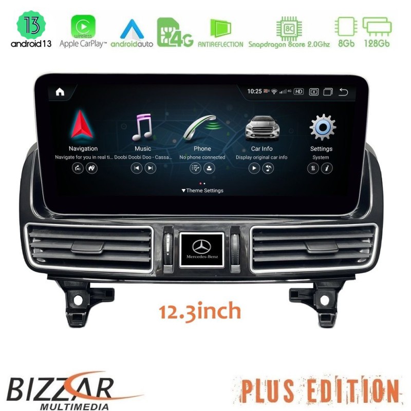 Bizzar Plus Edition Mercedes GLE/GLS Class (X166) NTG5 Android13 (8+128GB) Navigation Multimedia 12.3" Anti-reflection