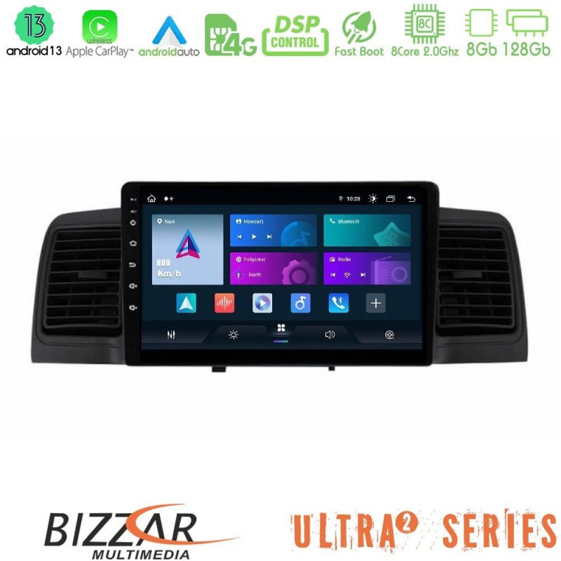 Bizzar Ultra Series Toyota Corolla 2002-2006 8Core Android13 8+128GB Navigation Multimedia Tablet 9" Bizzar Ultra Series Toyota Corolla 2002-2006 8Core Android13 8+128GB Navigation Multimedia Tablet 9"