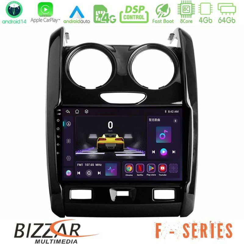 Bizzar F Series 8Core Android14 4+64GB Dacia Duster 2014-2018 Navigation Multimedia Tablet 9" Με Carplay & Android Auto Bizzar F Series 8Core Android14 4+64GB Dacia Duster 2014-2018 Navigation Multimedia Tablet 9" Με Carplay & Android Auto