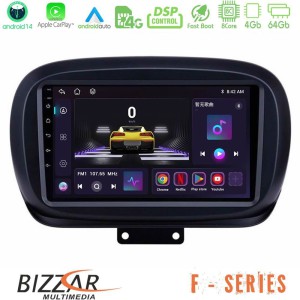 Bizzar F Series 8Core Android14 4+64GB  Fiat 500X Navigation Multimedia Tablet 9" Με Carplay & Android Auto
