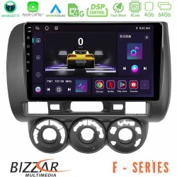 Bizzar F Series 8Core Android14 4+64GB  Honda Jazz 2002-2008 (Manual A/C) Navigation Multimedia Tablet 9" Με Carplay & Android Auto
