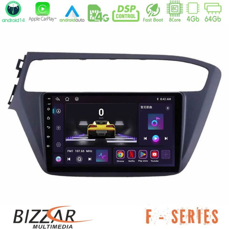 Bizzar F Series 8Core Android14 4+64GB  Hyundai i20 2018-2020 Navigation Multimedia Tablet 9" Με Carplay & Android Auto
