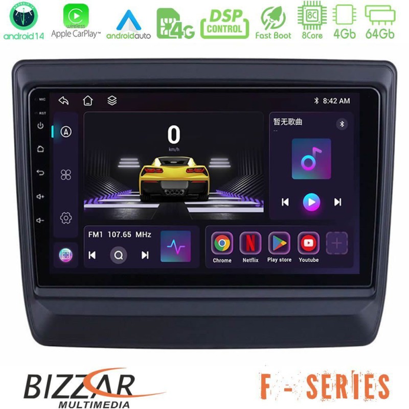 Bizzar F Series 8Core Android14 4+64GB  Isuzu D-MAX 2020-2023 Navigation Multimedia Tablet 9" Με Carplay & Android Auto