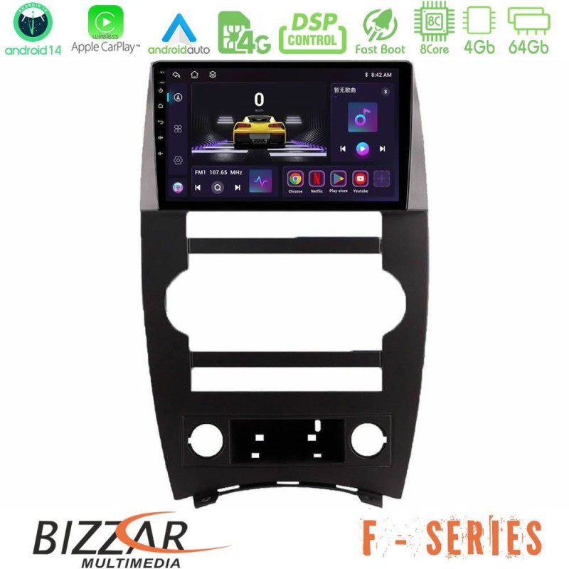 Bizzar F Series 8Core Android14 4+64GB  Jeep Commander 2007-2008 Navigation Multimedia Tablet 9" Με Carplay & Android Auto