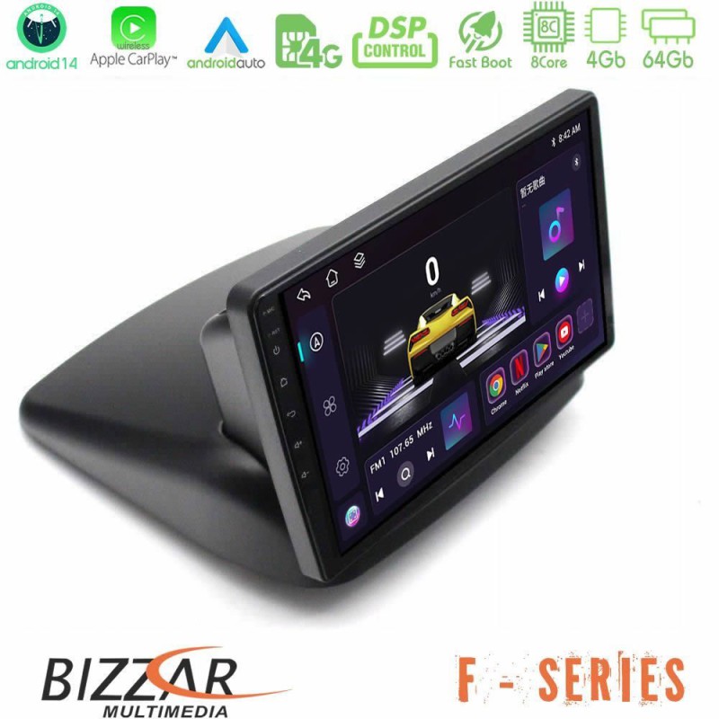 Bizzar F Series 8Core Android14 4+64GB  Fiat Doblo 2002-2009 Navigation Multimedia Tablet 10" Με Carplay & Android Auto