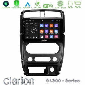 Clarion GL300 Series 4Core Android11 2+32GB Suzuki Jimny 2007-2017 Navigation Multimedia Tablet 9" Με Carplay & Android Auto