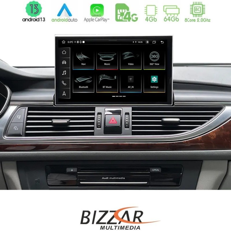 Bizzar Audi A6 2016-2018 (με Εργ.οθόνη 8,4") Android13 8Core (4+64GB) Navigation Multimedia 8,4" HD OEM Style