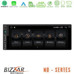 Bizzar 1Din ND Series 8Core Android13 2+32GB Navigation Multimedia 6.9"