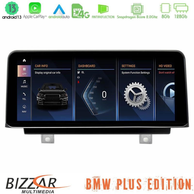 Bizzar Plus Edition BMW 3er/4er(F30/F32) NBT Android13 (8+128GB) Navigation Multimedia 10.25" HD Black Panel