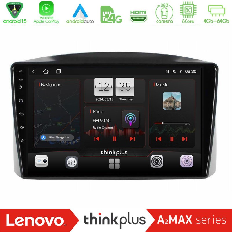 Lenovo Thinkplus A2MAX Series 8Core Android15 4+64GB  Jeep Grand Cherokee 2005-2007 Navigation Multimedia Tablet 10"