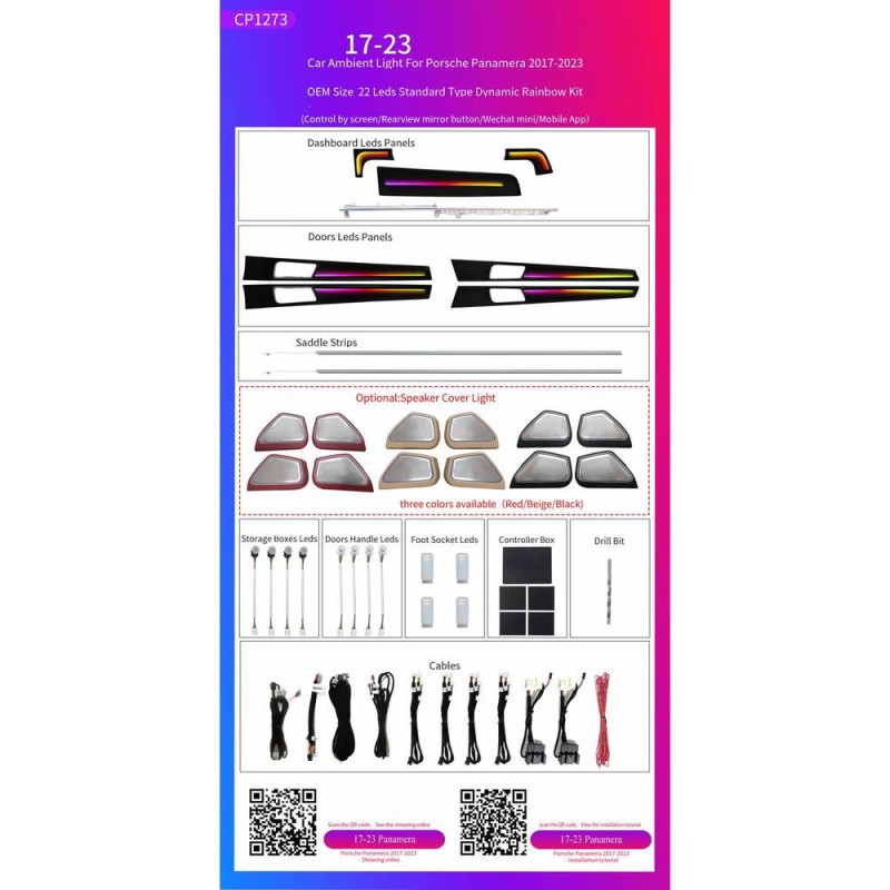 Ατμοσφαιρικός Φωτισμός Porsche Panamera 2017-2023 OEM Ambient Light Full Kit