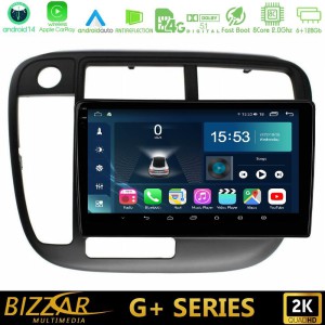 Bizzar G+ Series Honda Civic 1995-2001 8core Android14 6+128GB Navigation Multimedia Tablet 9"