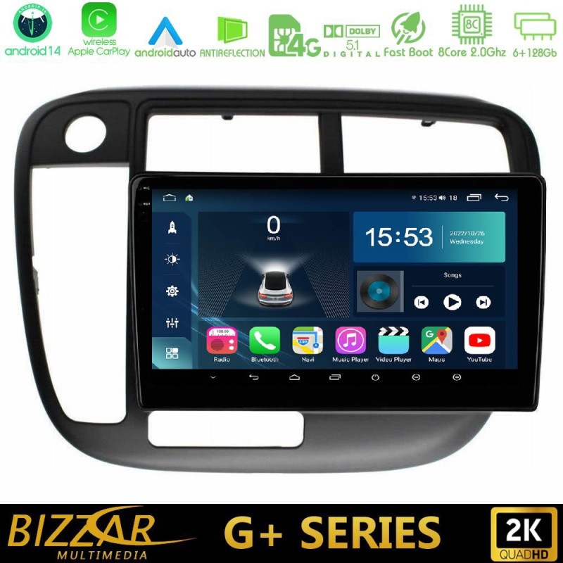 Bizzar G+ Series Honda Civic 1995-2001 8core Android14 6+128GB Navigation Multimedia Tablet 9" Bizzar G+ Series Honda Civic 1995-2001 8core Android14 6+128GB Navigation Multimedia Tablet 9"