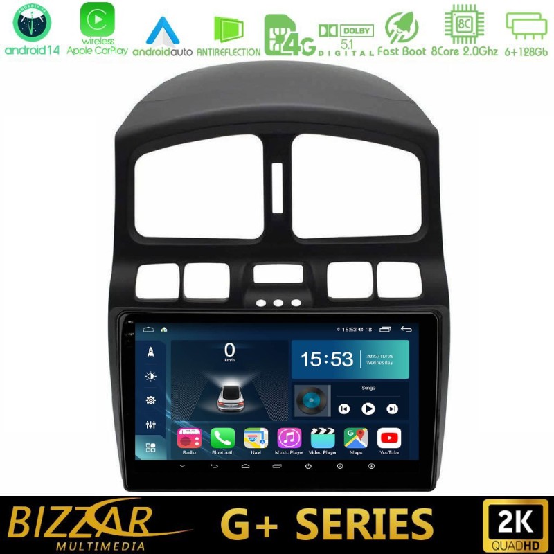 Bizzar G+ Series Hyundai Santa Fe 2000-2006 8core Android14 6+128GB Navigation Multimedia Tablet 9" Bizzar G+ Series Hyundai Santa Fe 2000-2006 8core Android14 6+128GB Navigation Multimedia Tablet 9"