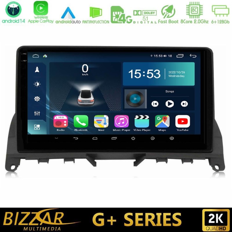 Bizzar G+ Series Mercedes C-Class W204 2008-2011 8core Android14 6+128GB Navigation Multimedia Tablet 9" Bizzar G+ Series Mercedes C-Class W204 2008-2011 8core Android14 6+128GB Navigation Multimedia Tablet 9"