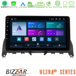 Bizzar Ultra Series Mercedes C-Class W204 2008-2011 8core Android13 8+128GB Navigation Multimedia Tablet 9"