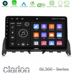 Clarion GL300 Series 4Core Android11 2+32GB Mercedes C-Class W204 2008-2011 Navigation Multimedia Tablet 9" Με Carplay & Android Auto