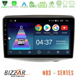 Bizzar ND3 Series 8Core Android15 2+64GB  Toyota Yaris 1999 - 2006 Navigation Multimedia Tablet 9"