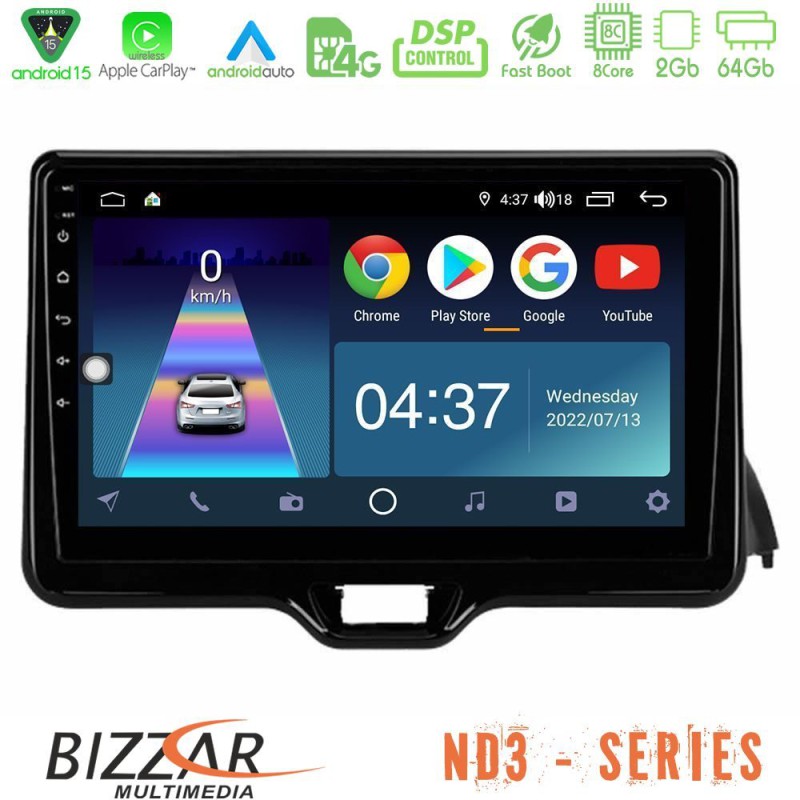 Bizzar ND3 Series 8Core Android15 2+64GB  Toyota Yaris 2020-> Navigation Multimedia Tablet 9"