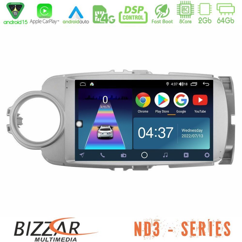 Bizzar ND3 Series 8Core Android15 2+64GB Toyota Yaris Navigation Multimedia Tablet 9" Bizzar ND3 Series 8Core Android15 2+64GB Toyota Yaris Navigation Multimedia Tablet 9"