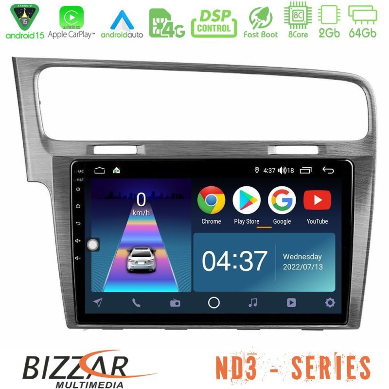 Bizzar ND3 Series 8Core Android15 2+64GB  VW GOLF 7 Navigation Multimedia Tablet 10"