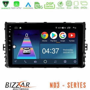 Bizzar ND3 Series 8Core Android15 2+64GB  VW MQB 2017-> Navigation Multimedia Tablet 9"