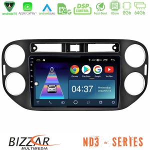 Bizzar ND3 Series 8Core Android15 2+64GB  VW Tiguan Navigation Multimedia Tablet 9" (23mm alarm button)