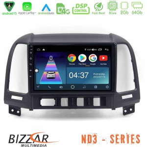 Bizzar ND3 Series 8Core Android15 2+64GB Hyundai Santa Fe 2006-2013 Navigation Multimedia Tablet 10"