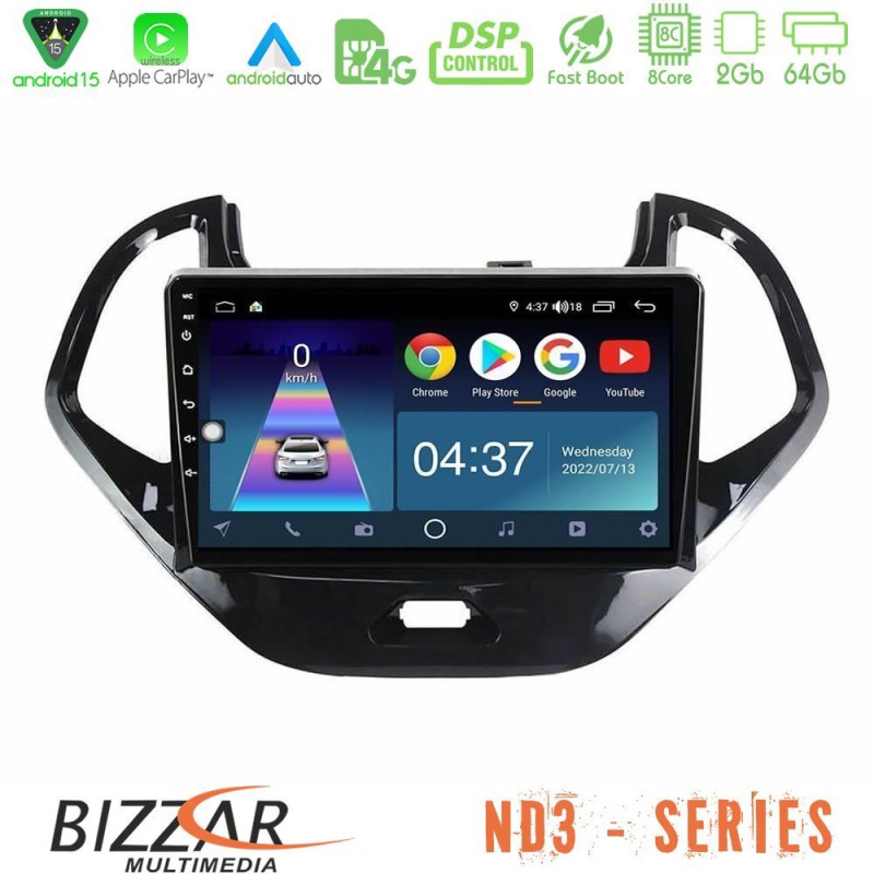 Bizzar ND3 Series 8Core Android15 2+64GB Ford KA 2016-2020 Navigation Multimedia Tablet 9"